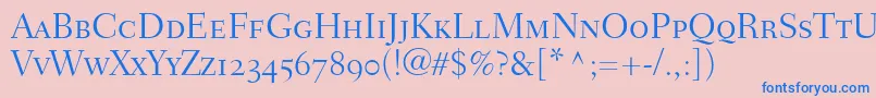 FairfieldLh45LightSmallCapsOldStyleFigures Font – Blue Fonts on Pink Background