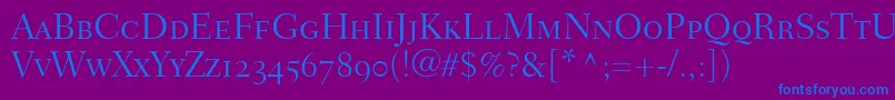 FairfieldLh45LightSmallCapsOldStyleFigures Font – Blue Fonts on Purple Background