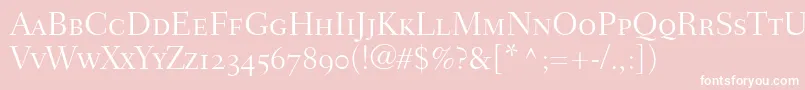 FairfieldLh45LightSmallCapsOldStyleFigures Font – White Fonts on Pink Background