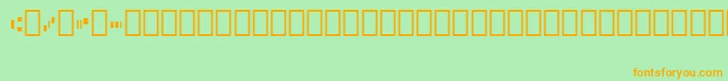 Micr012Bt-Schriftart – Orangefarbene Schriften auf grünem Hintergrund