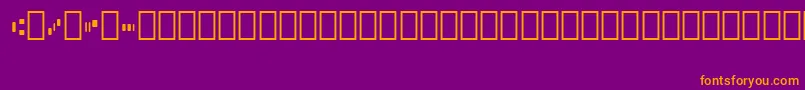 Micr012Bt-Schriftart – Orangefarbene Schriften auf violettem Hintergrund
