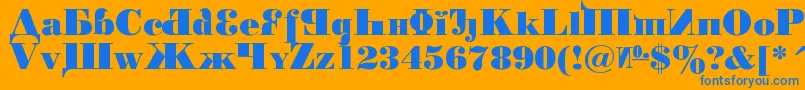 フォントKremlinChairman – オレンジの背景に青い文字