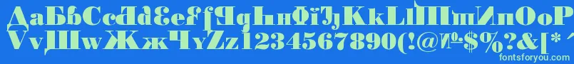 Czcionka KremlinChairman – zielone czcionki na niebieskim tle