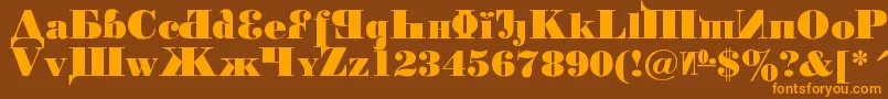 KremlinChairman Font – Orange Fonts on Brown Background