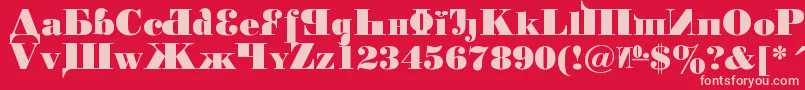 フォントKremlinChairman – 赤い背景にピンクのフォント