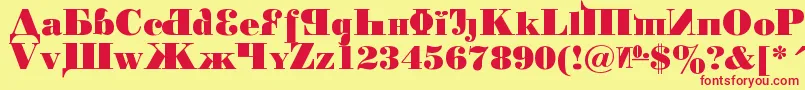 KremlinChairman Font – Red Fonts on Yellow Background