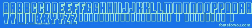 Flashback Font – Green Fonts on Blue Background