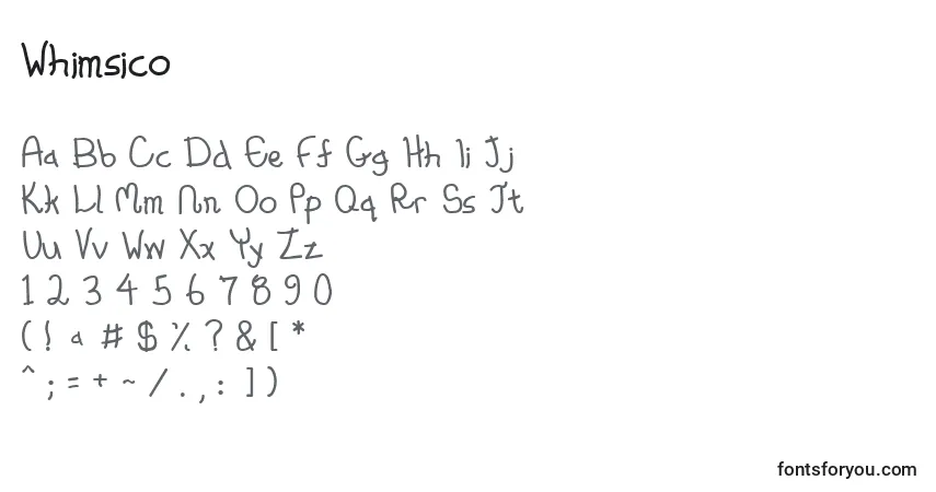 Шрифт Whimsico – алфавит, цифры, специальные символы