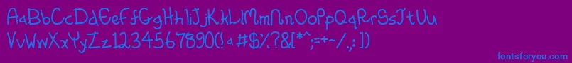 フォントWhimsico – 紫色の背景に青い文字