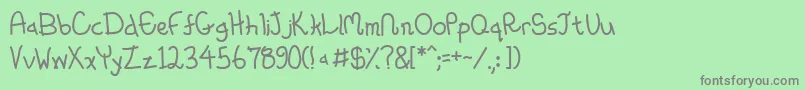 フォントWhimsico – 緑の背景に灰色の文字