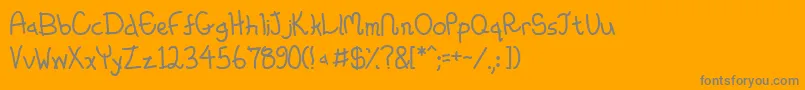 Whimsico Font – Gray Fonts on Orange Background