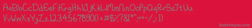 フォントWhimsico – 赤い背景に灰色の文字