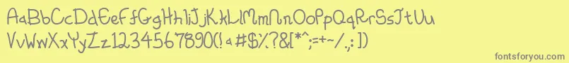 フォントWhimsico – 黄色の背景に灰色の文字