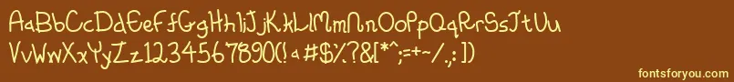 Шрифт Whimsico – жёлтые шрифты на коричневом фоне