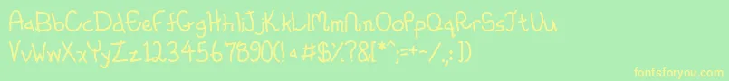Whimsico Font – Yellow Fonts on Green Background