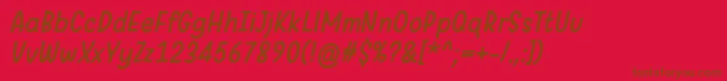 WarungKopiRegularItalic Font – Brown Fonts on Red Background