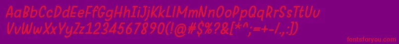 WarungKopiRegularItalic Font – Red Fonts on Purple Background
