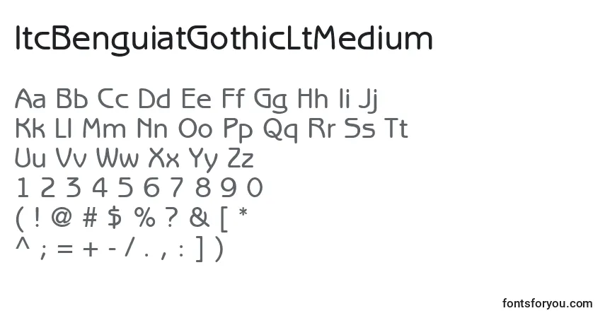 Czcionka ItcBenguiatGothicLtMedium – alfabet, cyfry, specjalne znaki