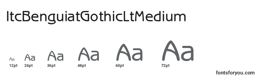 Tamaños de fuente ItcBenguiatGothicLtMedium