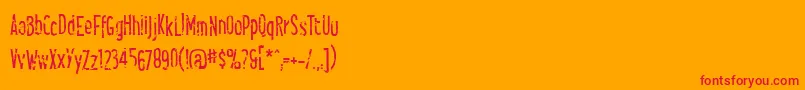 Smellsliketacos Font – Red Fonts on Orange Background