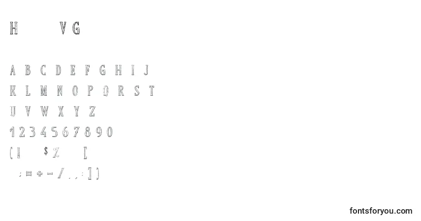 Шрифт HerculesVsGolliath – алфавит, цифры, специальные символы