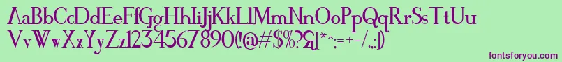 MawnsSerif Font – Purple Fonts on Green Background