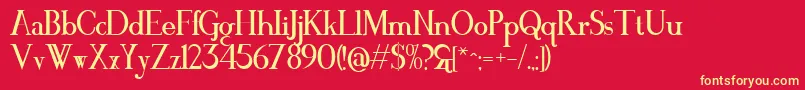 MawnsSerif Font – Yellow Fonts on Red Background