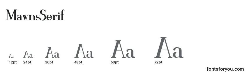 Größen der Schriftart MawnsSerif