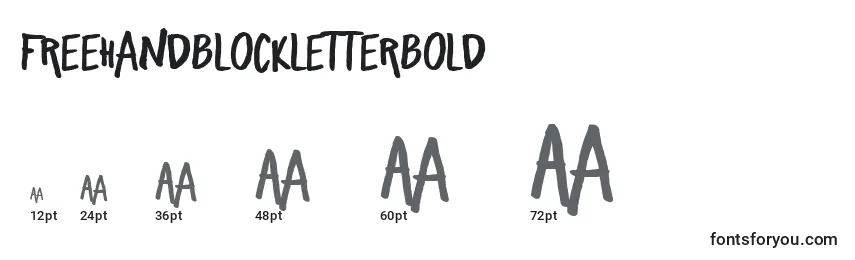 Размеры шрифта FreehandBlockletterBold