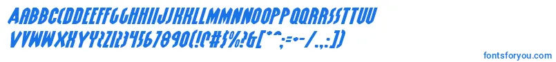 フォントGrendelsMotherExpItalic – 白い背景に青い文字