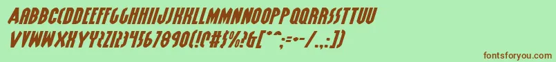 GrendelsMotherExpItalic-fontti – ruskeat fontit vihreällä taustalla