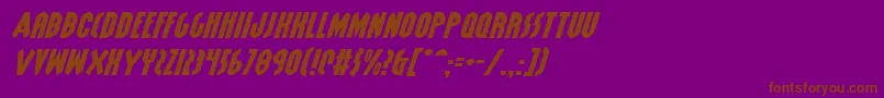 フォントGrendelsMotherExpItalic – 紫色の背景に茶色のフォント