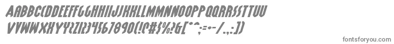 フォントGrendelsMotherExpItalic – 白い背景に灰色の文字