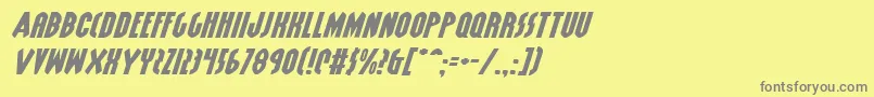 GrendelsMotherExpItalic Font – Gray Fonts on Yellow Background
