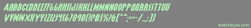 フォントGrendelsMotherExpItalic – 灰色の背景に緑のフォント