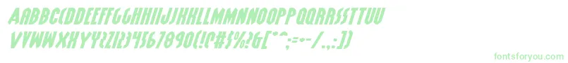 GrendelsMotherExpItalic-fontti – vihreät fontit valkoisella taustalla