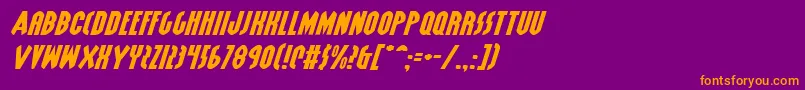 Шрифт GrendelsMotherExpItalic – оранжевые шрифты на фиолетовом фоне