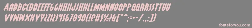 フォントGrendelsMotherExpItalic – 灰色の背景にピンクのフォント