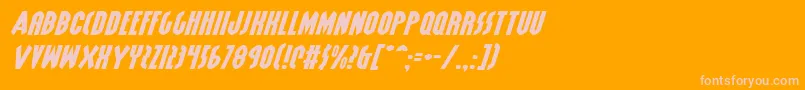 フォントGrendelsMotherExpItalic – オレンジの背景にピンクのフォント