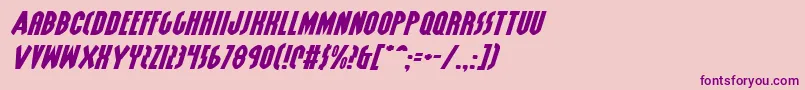 GrendelsMotherExpItalic-fontti – violetit fontit vaaleanpunaisella taustalla