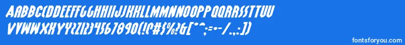 Шрифт GrendelsMotherExpItalic – белые шрифты на синем фоне