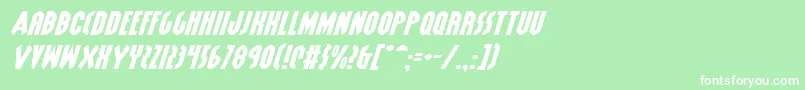フォントGrendelsMotherExpItalic – 緑の背景に白い文字