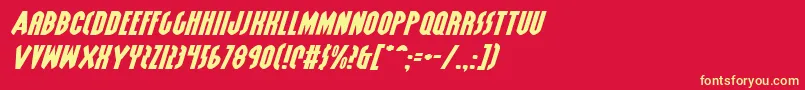 フォントGrendelsMotherExpItalic – 黄色の文字、赤い背景
