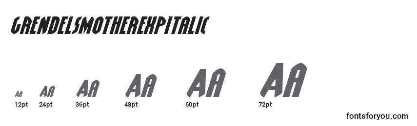GrendelsMotherExpItalic Font Sizes