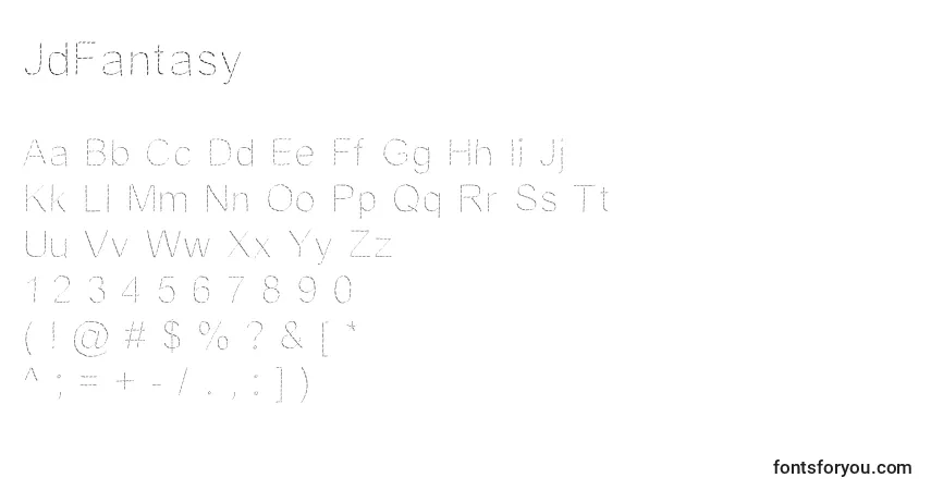 A fonte JdFantasy – alfabeto, números, caracteres especiais
