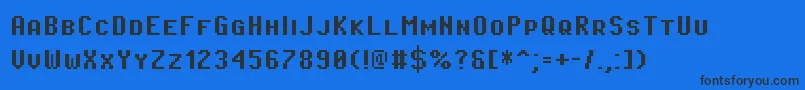 PixeloperatorscBold-Schriftart – Schwarze Schriften auf blauem Hintergrund