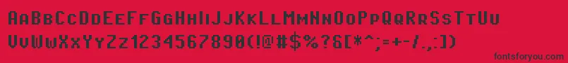 PixeloperatorscBold Font – Black Fonts on Red Background