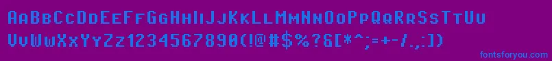 PixeloperatorscBold-fontti – siniset fontit violetilla taustalla