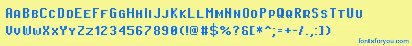 PixeloperatorscBold Font – Blue Fonts on Yellow Background