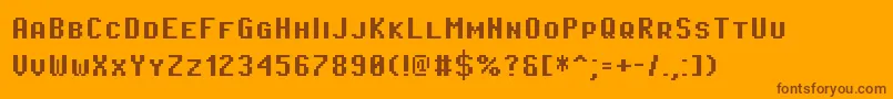 Шрифт PixeloperatorscBold – коричневые шрифты на оранжевом фоне